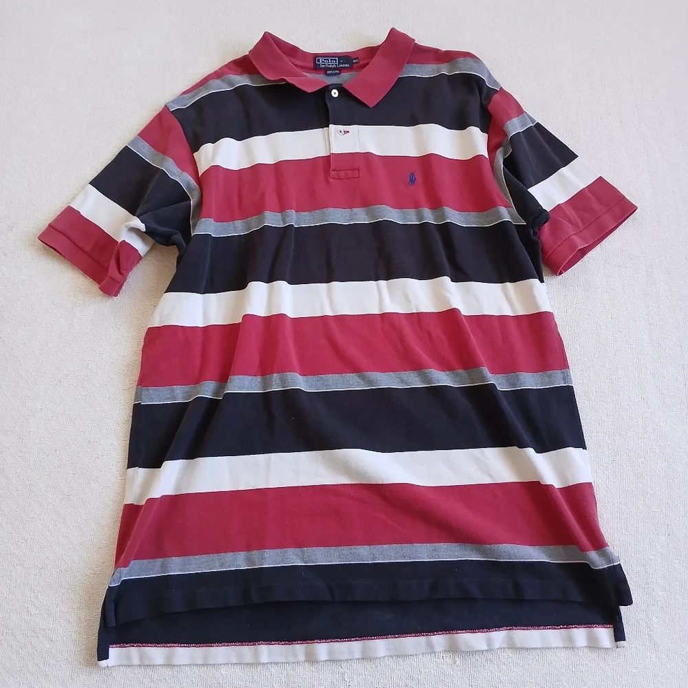 polo ♡ ralph lauren striped vintage polo short sleeve shirt mens xxl ivy retro